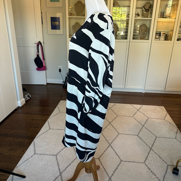 Diane von Furstenberg Freya Zebra-Print Drawstring Silk Dress DVF - Picture 4 of 15